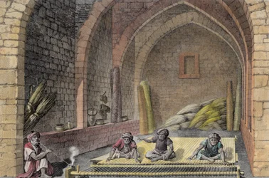 Weaving a Rug, from Volume II Arts and Trades of 